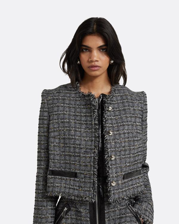 Safiyaa Amelia Metallic Greyscale Jacket