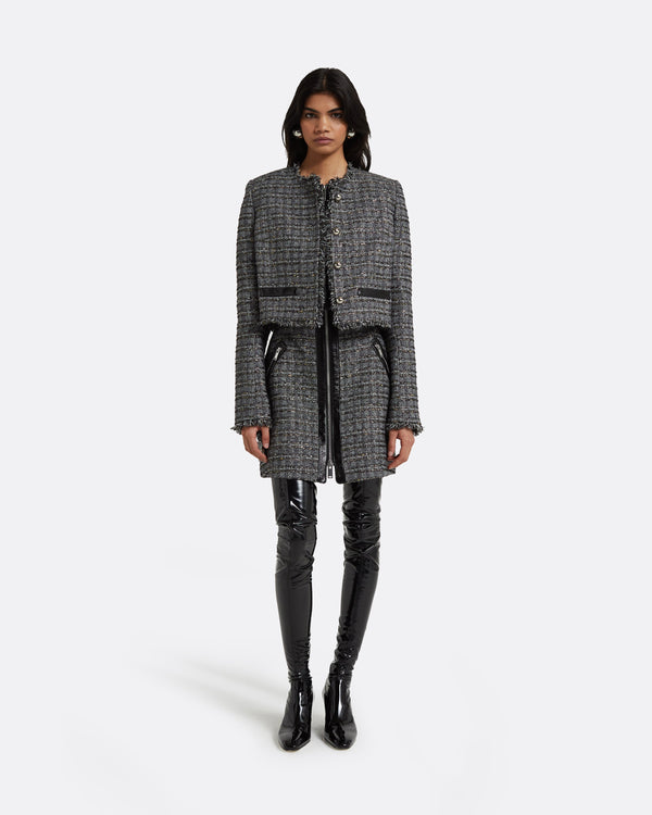 safiyaa Amelia Metallic Greyscale Jacket