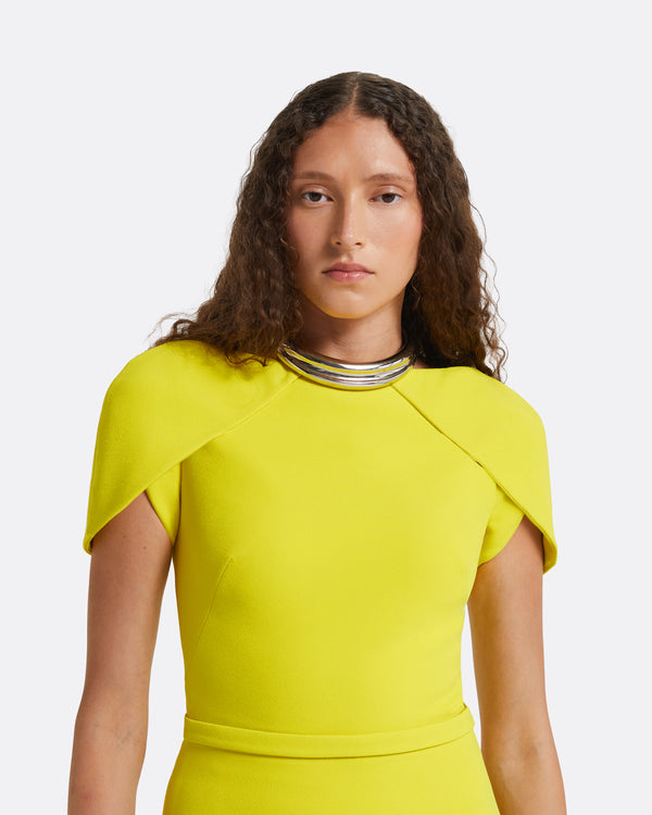 Safiyaa Amelie Chartreuse Top