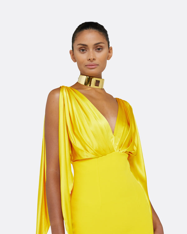 Safiyaa Amina Canary Long Dress