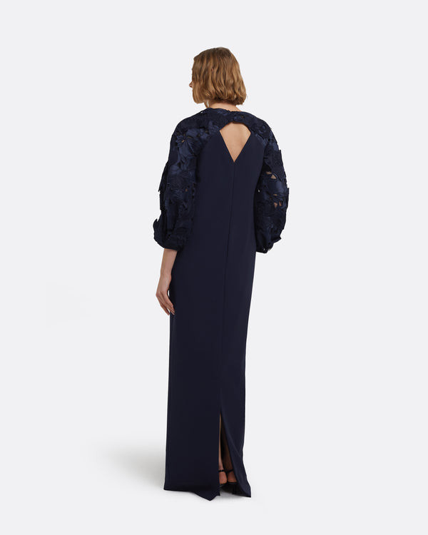 Safiyaa Amiren Long Dress In Navy On Maritime