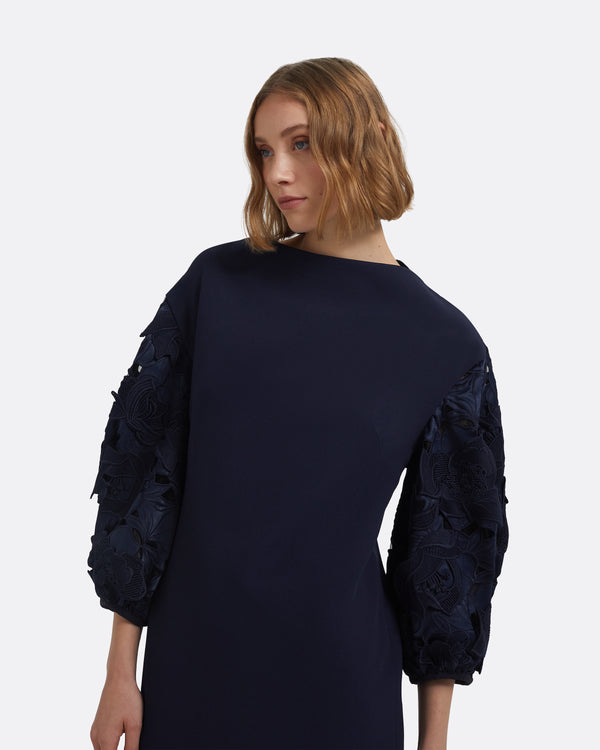 Safiyaa Amiren Long Dress In Navy On Maritime