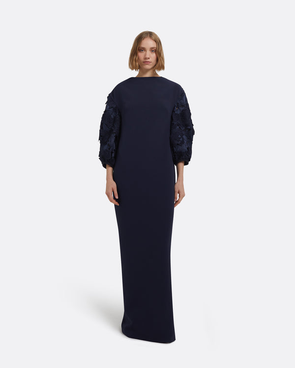 safiyaa Amiren Long Dress in Navy on Maritime