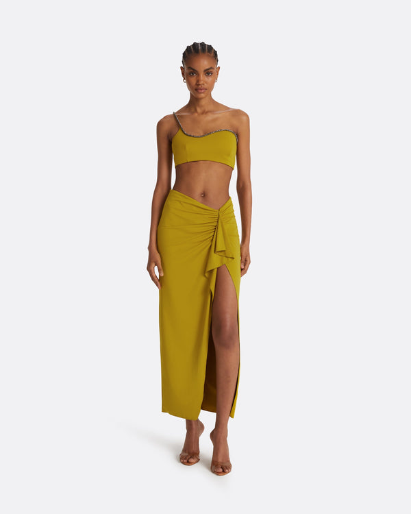safiyaa Amyralle Chartreuse Bikini Top