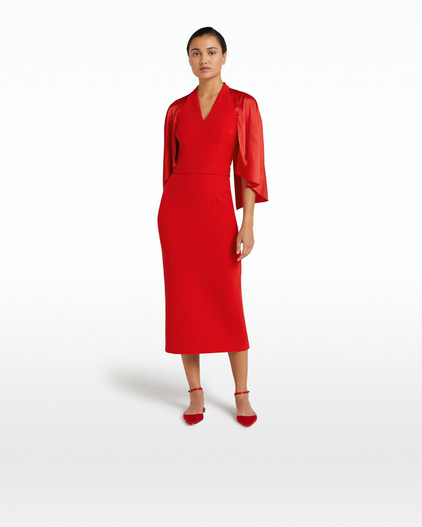 safiyaa Ana Cherry Red Midi Dress