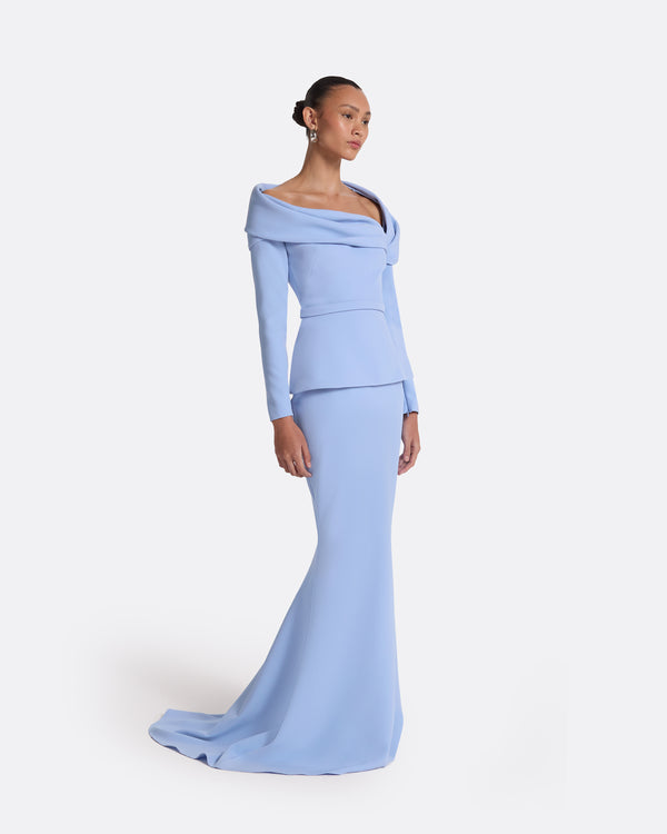 Safiyaa Andra Carolina Blue Long Dress