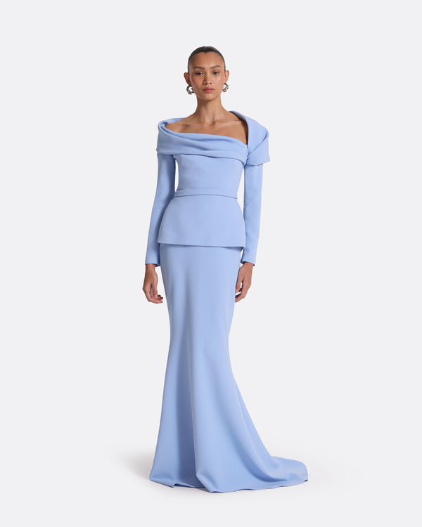 safiyaa Andra Carolina Blue Long Dress