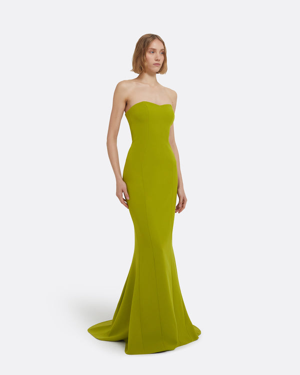 Safiyaa Angelina Long Dress In Woodbine