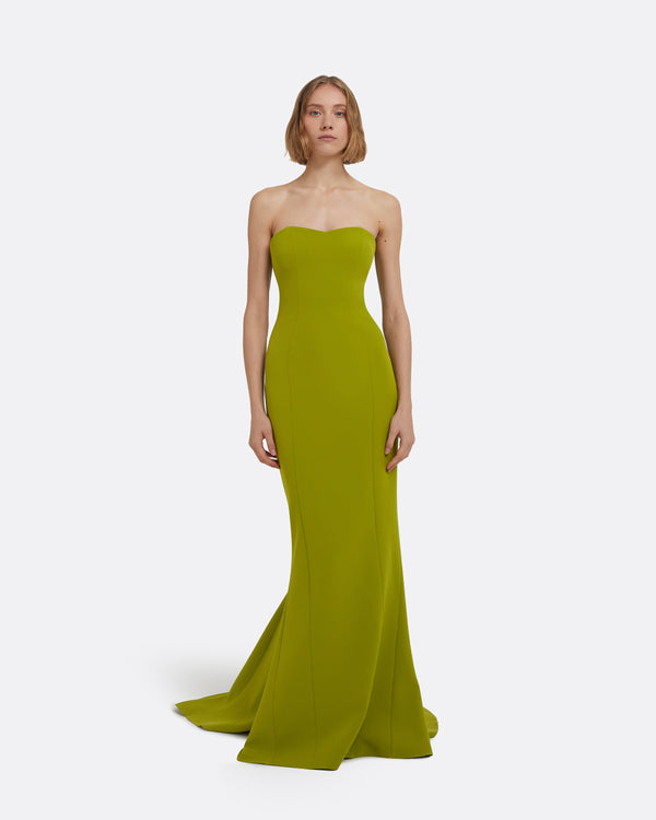 safiyaa Angelina Long Dress in Woodbine