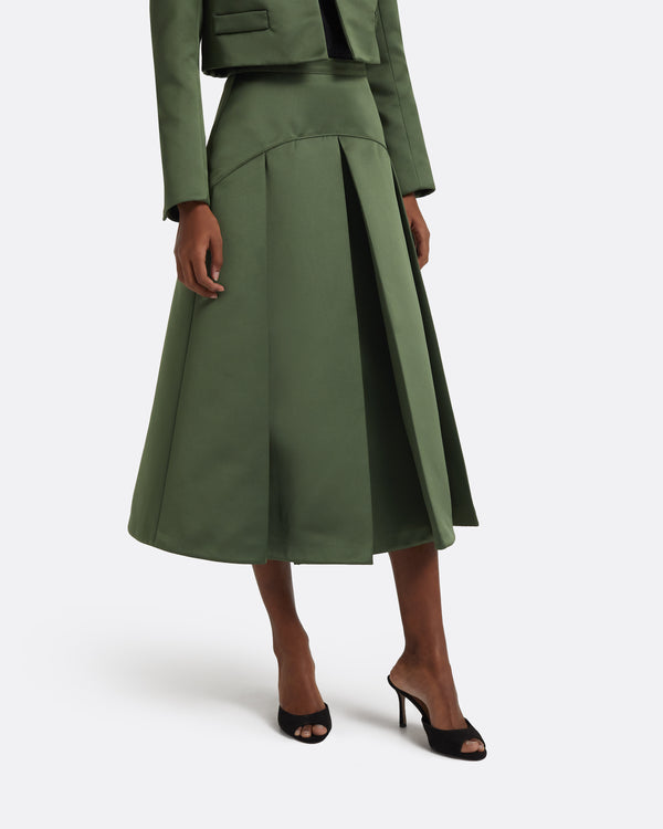 Safiyaa Archie Skirt In Moss Green