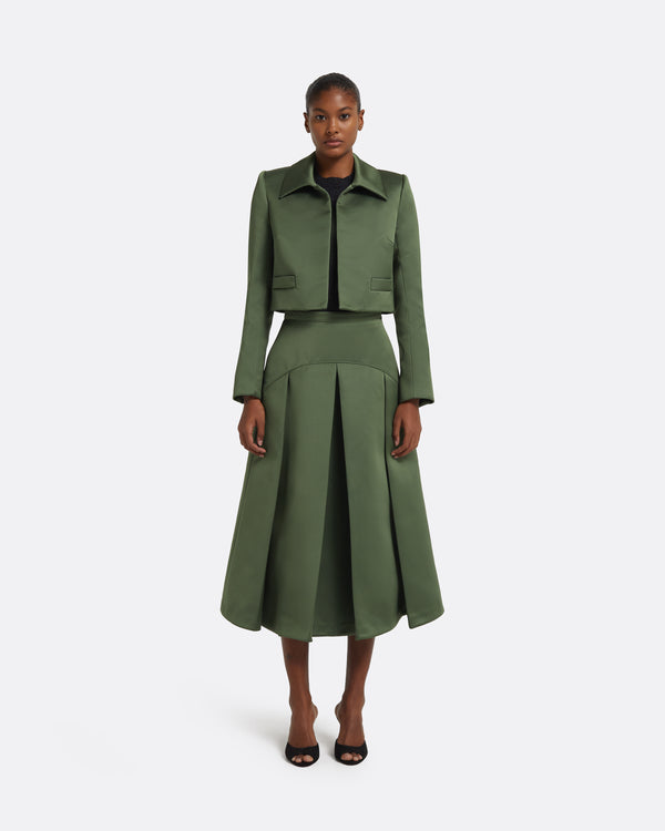 safiyaa Archie Skirt in Moss Green