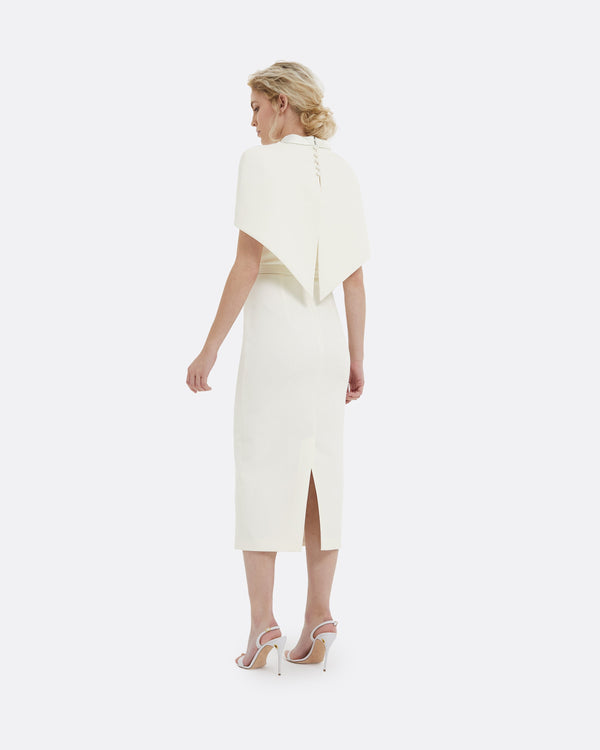 Safiyaa Arella Ivory Midi Dress