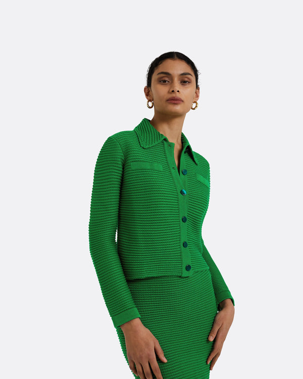 Safiyaa Artemis Emerald Crochet Jacket