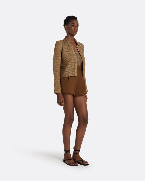 Safiyaa Artemis Gold Knit Jacket