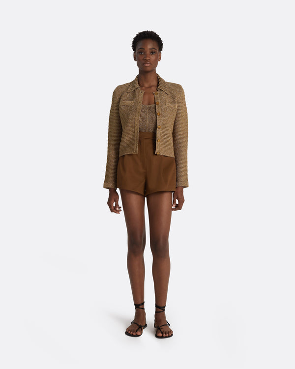 safiyaa Artemis Gold Knit Jacket