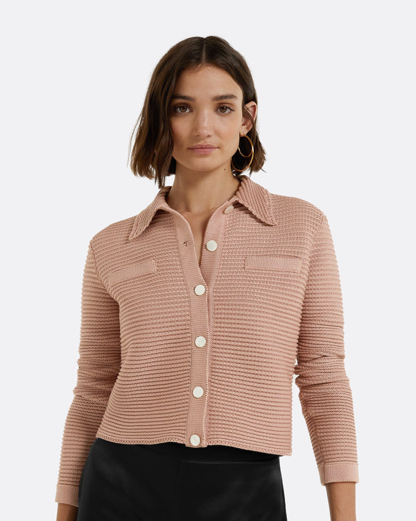 Safiyaa Artemis Old Rose Crochet Jacket