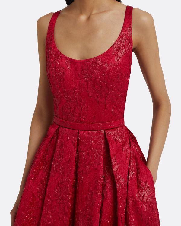 Safiyaa Asher Midi Dress In Crimson