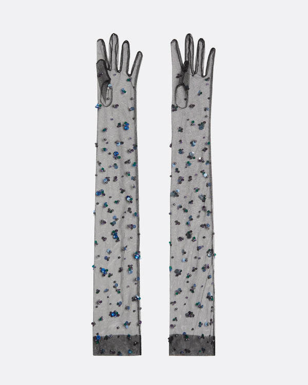 safiyaa Astin Black & Multi-Darks Gloves