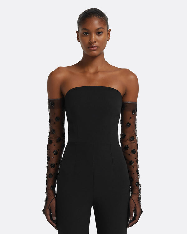 Safiyaa Astin Gloves In Black With Black