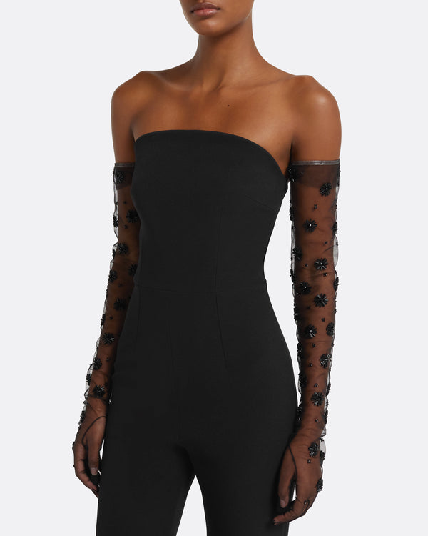 Safiyaa Astin Gloves In Black With Black