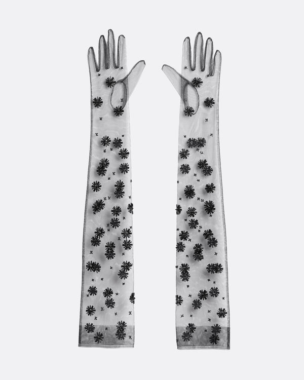 safiyaa Astin Gloves in Black with Black