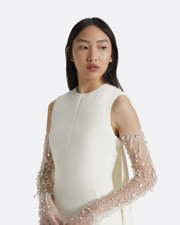 Safiyaa Astin Ivory And Cecil Embroidery Gloves