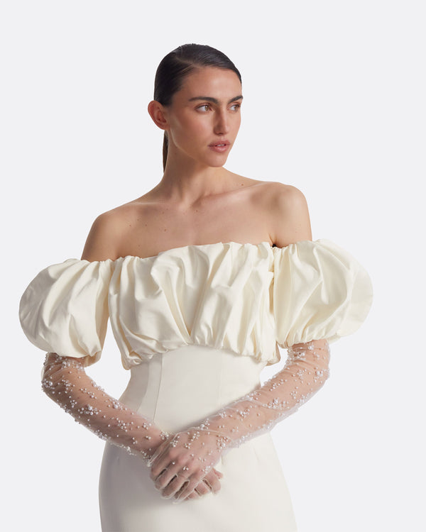 Safiyaa Astin Ivory And Gypsophilia Gloves