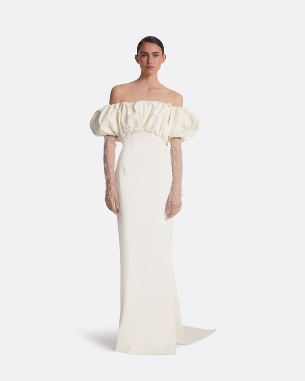 Safiyaa Astin Ivory And Gypsophilia Gloves