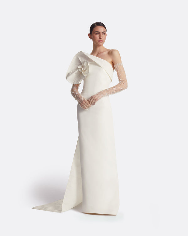 Safiyaa Astin Ivory And Gypsophilia Gloves