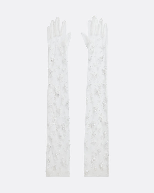 safiyaa Astin Ivory And Gypsophilia Gloves