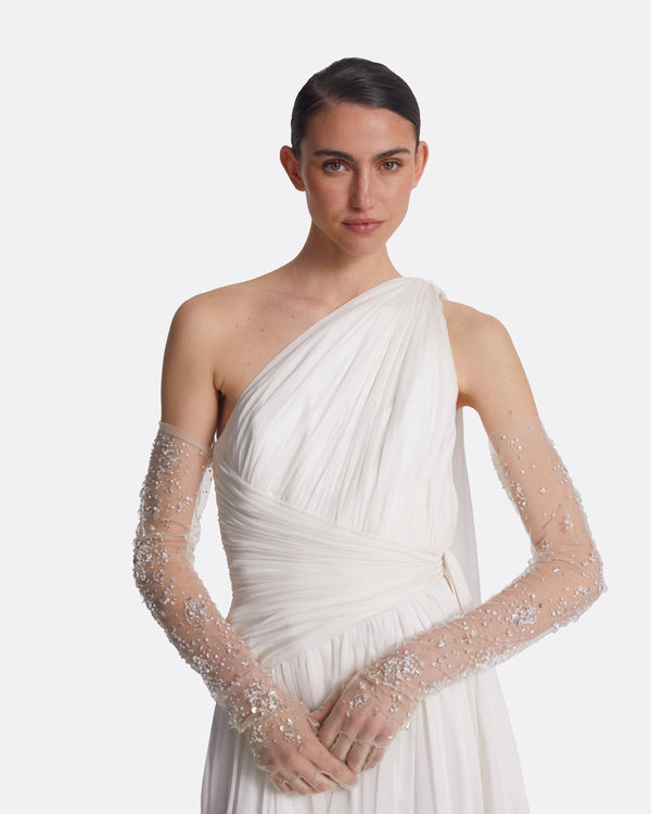 Safiyaa Astin Ivory & Bouquet Gloves