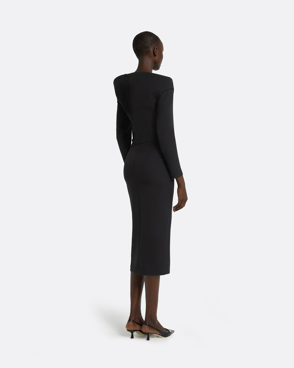 Safiyaa Asuman Black Midi Dress