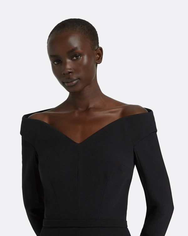 Safiyaa Asuman Black Midi Dress