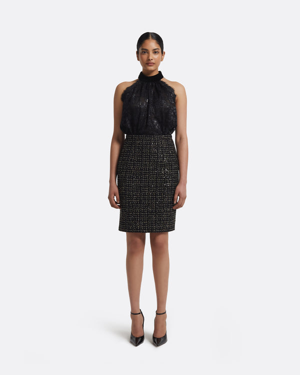 safiyaa Ayaka Skirt in Black & Gold