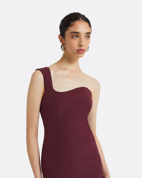 Safiyaa Banu Wine Long Dress