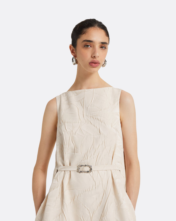 Safiyaa Becce Embroidered Ivory Short Dress