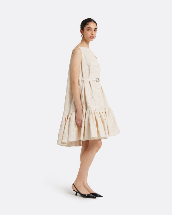 Safiyaa Becce Embroidered Ivory Short Dress