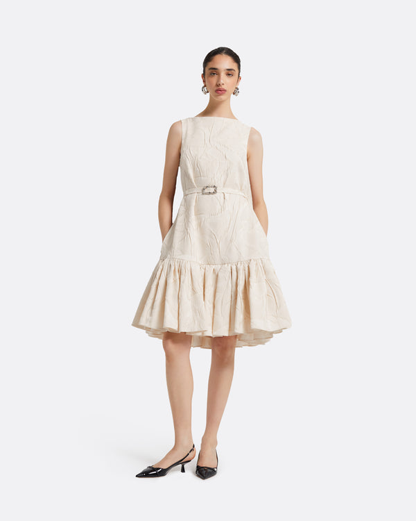 safiyaa Becce Embroidered Ivory Short Dress