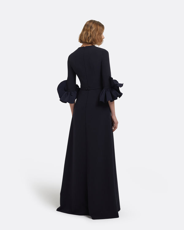 Safiyaa Belen Long Dress In Midnight Navy