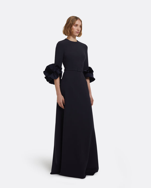 Safiyaa Belen Long Dress In Midnight Navy