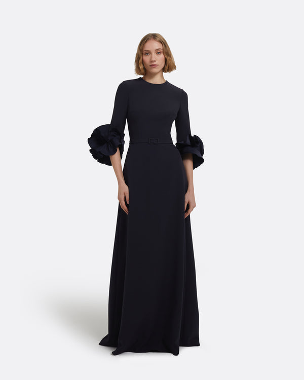 safiyaa Belen Long Dress in Midnight Navy