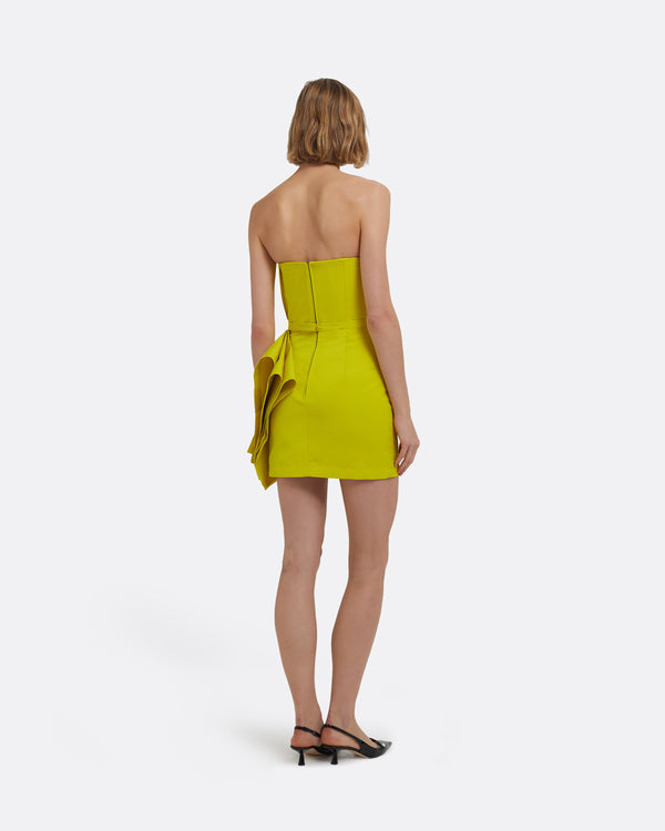 Safiyaa Belgin Short Dress In Chartreuse