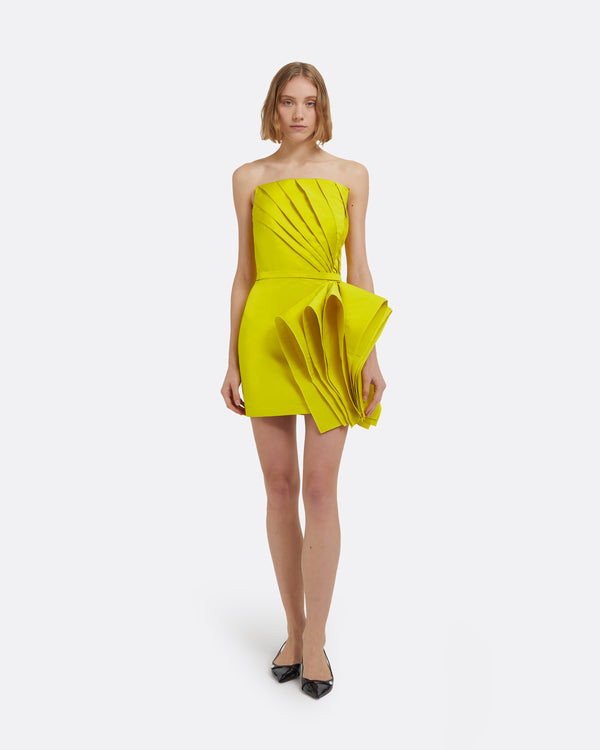 safiyaa Belgin Short Dress in Chartreuse