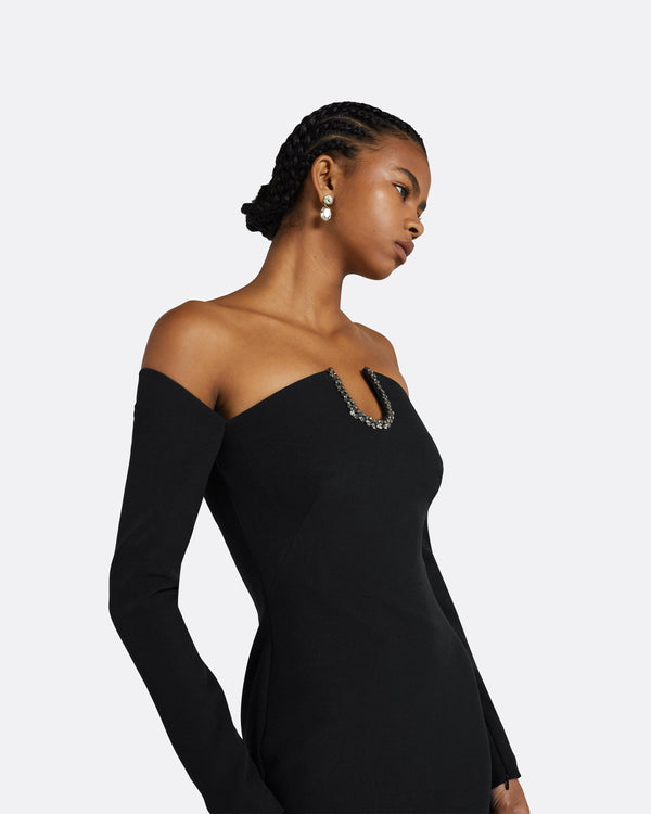 Safiyaa Bessy Black Long Dress