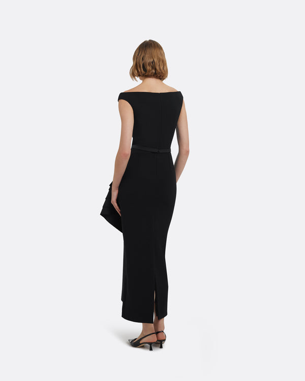 Safiyaa Bree Midi Dress In Black