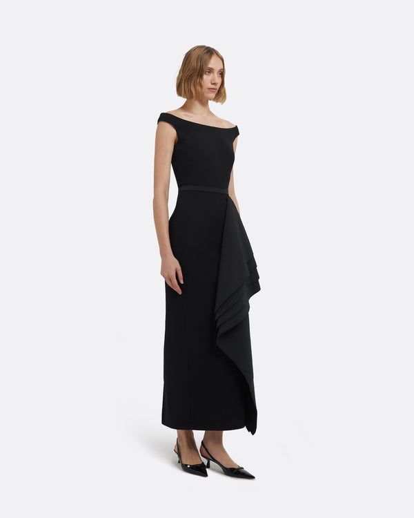Safiyaa Bree Midi Dress In Black