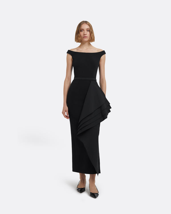 safiyaa Bree Midi Dress in Black