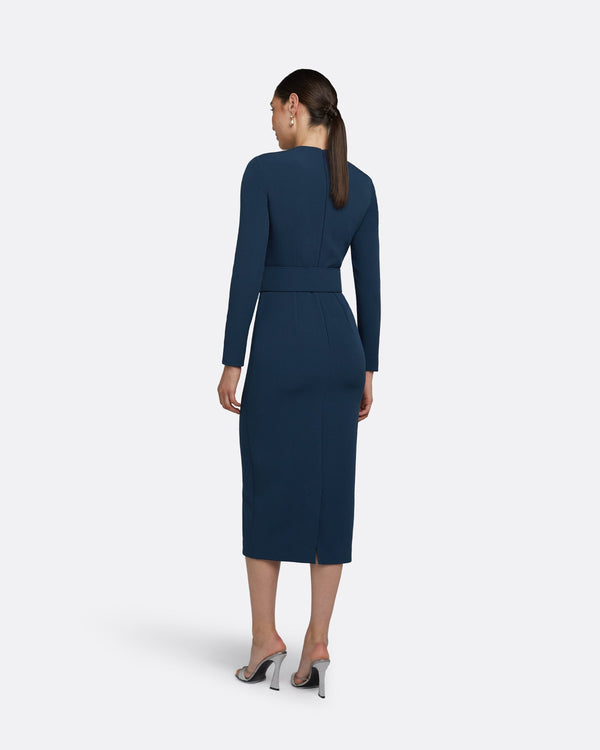 Safiyaa Brunna Ink Blue Midi Dress