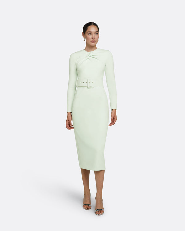 safiyaa Brunna Spearmint Midi Dress