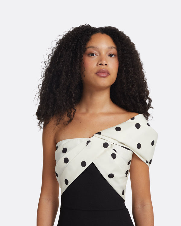 Safiyaa Bushra Black & Egret/ Black Midi Dress